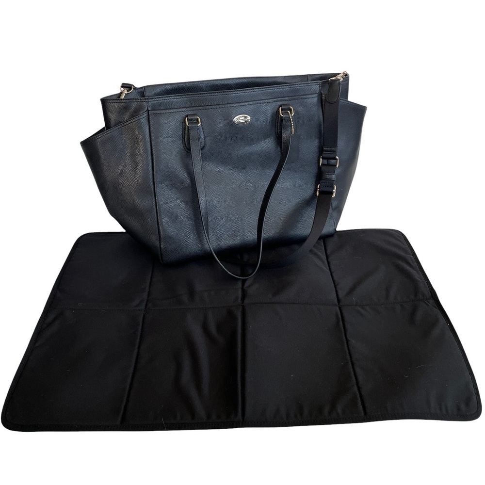 Coach Black Leather Diaper Bag with Changing Pad - Picture 11 of 11